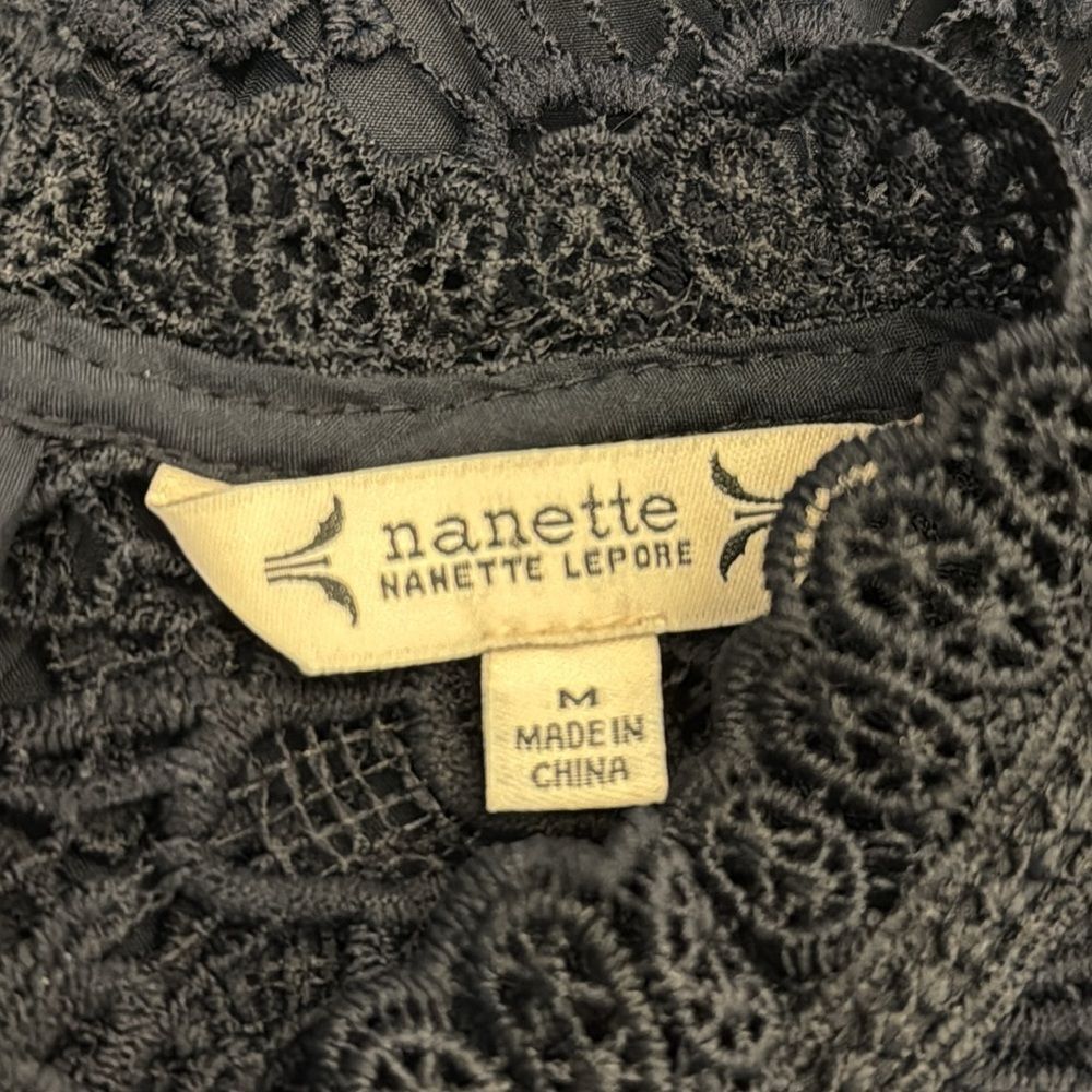 Nannette Lepore Sleeveless Mockneck Embroidered Lace w/Exposed Zipper medium - Picture 8 of 9